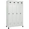 Kleiderspind C+P Evolo Plus, 4 Abteile, 300 mm Abteilbreite, mit Füßen, Anschlag rechts, Drehriegel, B 1200 x T 500 x H 1950 mm, lichtgrau/lichtgrau