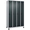 Kleiderspind C+P Evolo Plus, 4 Abteile, 300 mm Abteilbreite, mit Füßen, Anschlag rechts, Drehriegel, B 1200 x T 500 x H 1950 mm, weißaluminium/anthrazitgrau