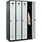 Kleiderspind C+P Evolo Plus, 4 Abteile, Anschlag rechts, Sicherheits-Drehriegel, B 1200 x T 500 x H 1850 mm, anthrazitgrau/lichtgrau