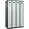 Kleiderspind C+P Evolo Plus, 4 Abteile, Anschlag rechts, Zylinderschloss, Soft-Anschlag, B 1200 x T 500 x H 1850 mm, anthrazitgrau/lichtgrau