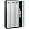 Kleiderspind C+P Evolo Plus, 4 Abteile, Anschlag rechts, Zylinderschloss, Soft-Anschlag, B 1200 x T 500 x H 1850 mm, anthrazitgrau/lichtgrau