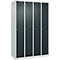 Kleiderspind C+P Evolo Plus, 4 Abteile, Anschlag rechts, Zylinderschloss, Soft-Anschlag, B 1200 x T 500 x H 1850 mm, lichtgrau/anthrazitgrau