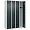 Kleiderspind C+P Evolo Plus, 4 Abteile, Anschlag rechts, Zylinderschloss, Soft-Anschlag, B 1200 x T 500 x H 1850 mm, lichtgrau/anthrazitgrau