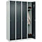 Kleiderspind C+P Evolo Plus, 4 Abteile, Anschlag rechts, Zylinderschloss, Soft-Anschlag, B 1200 x T 500 x H 1850 mm, lichtgrau/anthrazitgrau