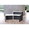 Kleine Bogen-Empfangstheke mit Beratungsplatz Faro, mit Ablage und Seitenplatten, B 2310 x T 1200 x H 1120 mm, anthrazit/anthrazit