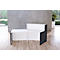 Kleine Bogen-Empfangstheke mit Beratungsplatz Faro, mit Ablage und Seitenplatten, B 2310 x T 1200 x H 1120 mm, weiß/anthrazit