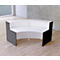 Kleine ontvangstbalie Faro, met legbord en zijpanelen, B 2550 x D 1200 x H 1120 mm, wit/antraciet