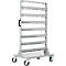 Kleingoedmagazijn Schäfer Shop Select, verrijdbaar, 4 wielen, zonder displaybakken, H 1450 x B 825 x D 550 mm, staal met poedercoating, grijs
