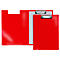 Klembord map A4, clip met kunststof hoeken, driehoekige doorzichtige zak binnenin, PP, rood