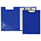 Klembord map A4, clip met kunststof hoeken, driehoekige transparante zak binnenin, PP, blauw
