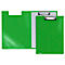 Klembord map A4, clip met kunststof hoeken, driehoekige transparante zak binnenin, PP, groen