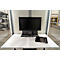 Kleusberg werktafel voor CoWoCube® 2, incl. monitorhouder &amp; stopcontacten, wandmontage, in hoogte verstelbaar, B 610 x D 1000 x H 574-1237 mm, wit