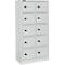 Kluis met 10 afsluitbare compartimenten - metaal - B 390 x D 200 x H 780 mm - lichtgrijs RAL 7035 - met metalen afdekplaat - ons merk Schäfer Shop Select