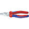Knipex pliers, red and blue handles, silver jaws. Inscription: "KNIPEX".