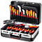 KNIPEX gereedschapskoffer, voor elektrische installatie, incl. 20 st. gereedschap, tot 20 kg, B 480 x D 70 x H 175 mm, ABS kunststof, zwart