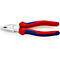 Pince coupante, rouge et bleu, en métal. Inscription : KNIPEX.
