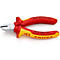 Eine rote und gelbe Knipex-Zange auf weißem Grund. Auf der Zange steht die Aufschrift "KNIPEX" und "1000 V".
