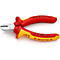 Rote und gelbe Seitenschneider auf weißem Untergrund. Aufschrift: KNIPEX, 1000V, Made in Germany.