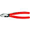 Red side cutting pliers from Knipex, with silver cutting surfaces. The name "KNIPEX" can be seen on the handle.