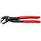 Eine Rohrzange mit rotem Griff. Auf der Zange steht 'KNIPEX 87 01 250'.