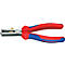 Stripping pliers with red and blue handles. The tool shows the lettering "KNIPEX" and technical details.