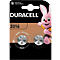Knopfzellen Duracell CR2016, Lithium, 3 V, 75 mAh, Ø 20 x H 1,6 mm, 2 Stück