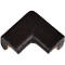 Black leather corner protector, angled.