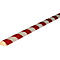 Red and white striped pole diagonally against a white background. Colors alternate.