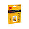Gelb-schwarze Kodak Speicherkarte, 64GB, in Verpackung. Aufschrift: UHS-I U3 V30 A1 SDXC, Ultra Performance.