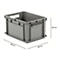 Koffer in EURO formaat EF 4220, L 400 x B 300 x H 220 mm, inhoud 20,4 l, laadvermogen 15 kg, stapelbaar, polypropeen, grijs
