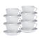 Koffie kopjes set BISTRO, 6 kopjes &amp; schotels, elk 0,2 l, H 65 mm, porselein, wit, 6 kopjes &amp; schotels, elk 0,2 l.