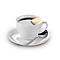 Koffie kopjes set BISTRO, 6 kopjes &amp; schotels, elk 0,2 l, H 65 mm, porselein, wit, 6 kopjes &amp; schotels, elk 0,2 l.