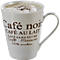 Koffiemokken set FAKT, 6 kopjes, elk 0,25 l, porselein, wit met bruine decoratieve print, 6 kopjes, porselein, wit met bruine decoratieve opdruk