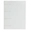White binder with four metal brackets, front view.