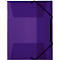 Purple folder with black elastic closure, portrait format. Translucent, with shadows.