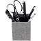 KOLMA Pot à crayons, en RPET, design simple, surface textile, L 80 x P 80 x H 90 mm, gris