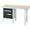 Kombiwerkbank Schäfer Shop Select PWi 150-2, Buche Multiplexplatte, mit Stahlabdeckung, bis 750 kg, B 1500 x T 700 x H 840 mm, Anthrazit