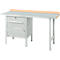 Kombiwerkbank Schäfer Shop Select PWi 150-2, Buche Multiplexplatte, mit Stahlabdeckung, bis 750 kg, B 1500 x T 700 x H 840 mm, Lichtgrau