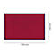 Rechteckige rote Fußmatte mit blauem Rand. Maße: 1200 x 750 mm.
