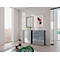 Kommode, mit 4 Schubladen, Glasfront- und auflage, B 830 x T 420 x H 1020 mm, graphit/silbergrau