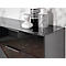 Kommode, mit 4 Schubladen, Glasfront- und auflage, B 830 x T 420 x H 1020 mm, schwarz