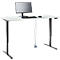 Komplettangebot Schäfer Shop Genius Schreibtisch AERO FLEX, 1-stufig elektrisch höhenverstellbar, Rechteck, T-Fuß, B 1600 mm, lichtgrau/schwarz + Kabelspirale