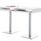 Konferenz-Stehtisch BOX, bis 6 Personen, Rechteck, Standfuß, B 1600 x T 600 x H 1105 mm, weiß/alusilber
