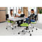 Konferenztisch, bis 6 Personen, Rechteck, 4-Fuß Quadratrohr, B 1600 x T 800 x H 720 mm, lichtgrau/chromsilber