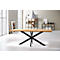Konferenztisch FRED, Rechteck, X-Fußgestell, B 2000 x H 750 x T 900 mm, Wildeiche massiv/schwarz