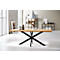 Konferenztisch FRED, Rechteck, X-Fußgestell, B 2000 x H 750 x T 900 mm, Wildeiche massiv/schwarz