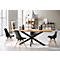 Konferenztisch FRED, Rechteck, X-Fußgestell, B 2000 x H 750 x T 900 mm, Wildeiche massiv/schwarz