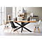 Konferenztisch FRED, Rechteck, X-Fußgestell, B 2000 x H 750 x T 900 mm, Wildeiche massiv/schwarz