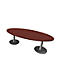 Konferenztisch X-TIME-WORK, oval, 2400 x 1100 x 740 mm, Wenge-Dekor/alu