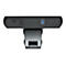 Schwarze Webcam mit USB 3.0 Anschluss, unter einem weißen Hintergrund. Die Webcam hat eine Halterung.